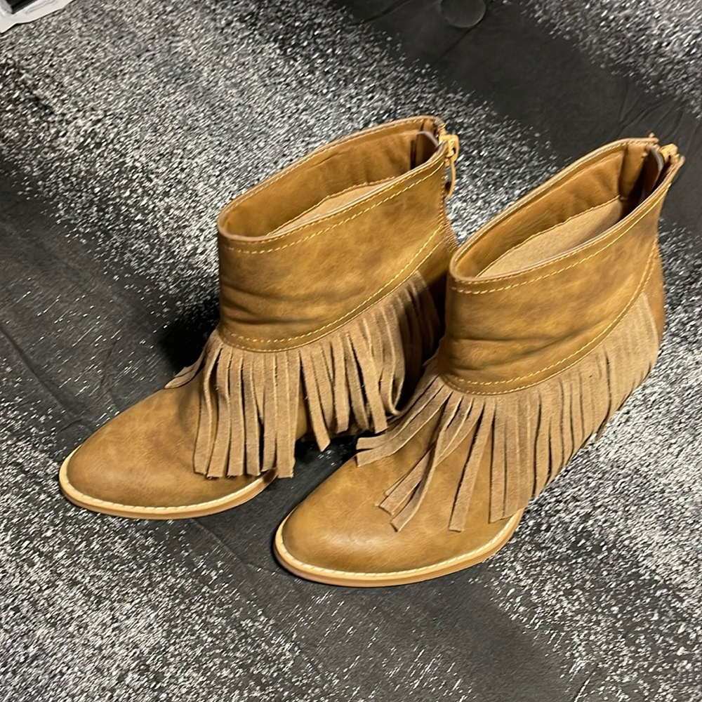 Fringed Ankle boots 4” heel